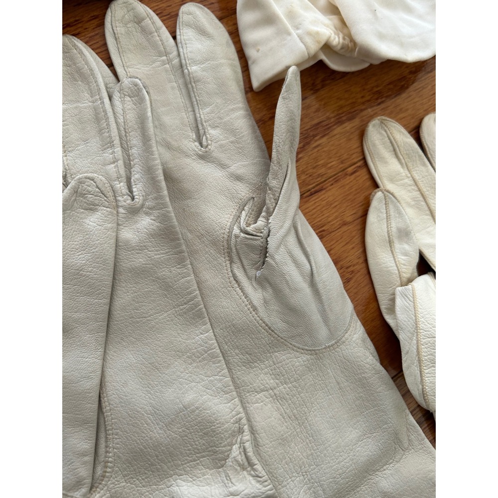 Vintage Gloves Lot Leather Fabric Opera Length Costume Mid Century 16 Pairs - Picture 3 of 10